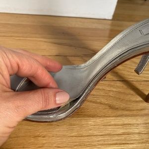 Shutz Silver Strappy Sandals